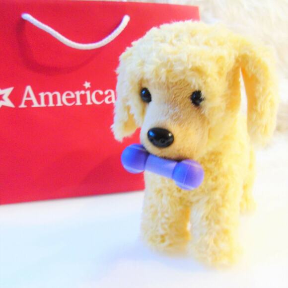 American Girl Doll Poseable APRICOT POODLE DOG Plush Pet Toy Magnetic Bone BAg! - Picture 5 of 11